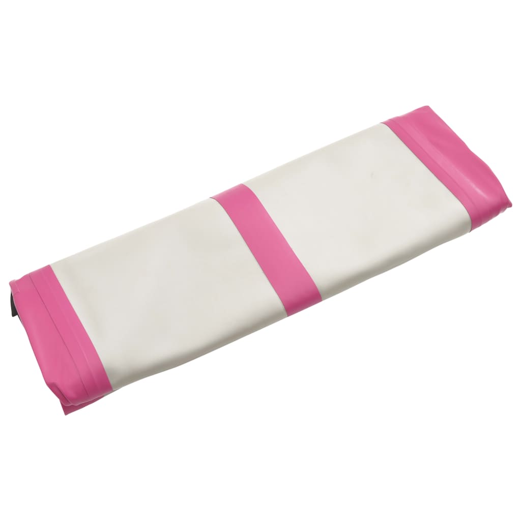 Aufblasbare Gymnastikmatte mit Pumpe 400x100x15 cm PVC Rosa