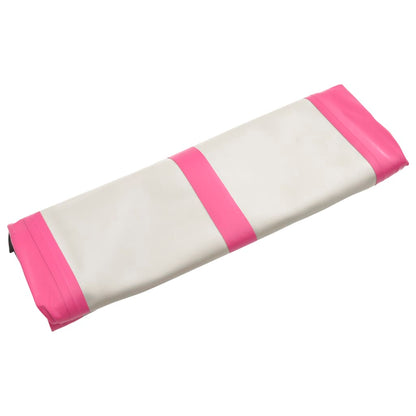 Aufblasbare Gymnastikmatte mit Pumpe 400x100x15 cm PVC Rosa