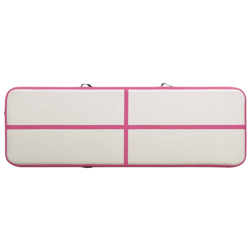 Aufblasbare Gymnastikmatte mit Pumpe 500x100x15 cm PVC Rosa