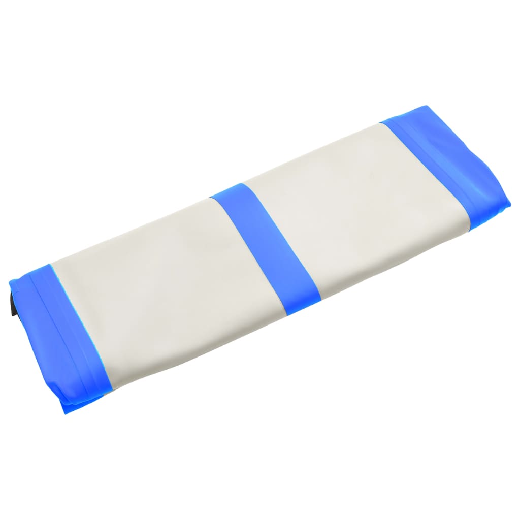 Aufblasbare Gymnastikmatte mit Pumpe 500x100x15 cm PVC Blau