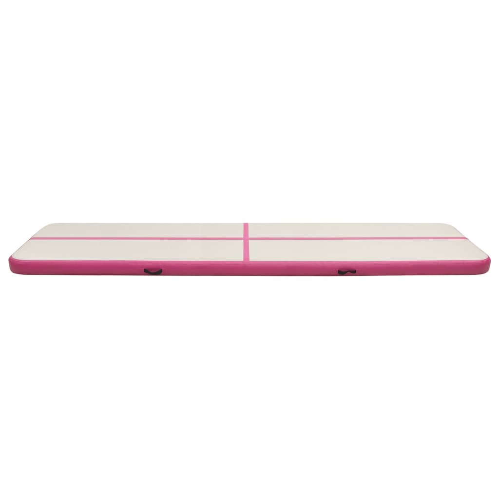 Aufblasbare Gymnastikmatte mit Pumpe 600x100x15 cm PVC Rosa