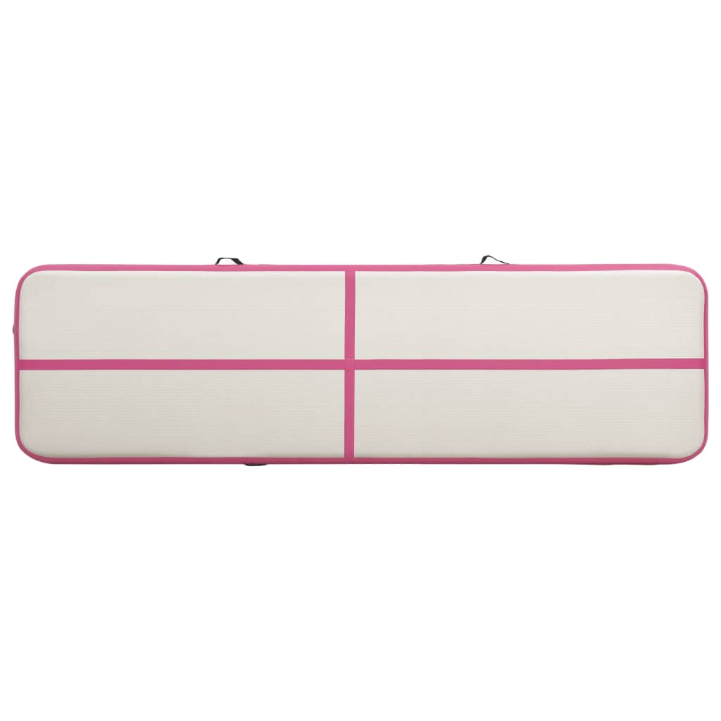 Aufblasbare Gymnastikmatte mit Pumpe 600x100x15 cm PVC Rosa