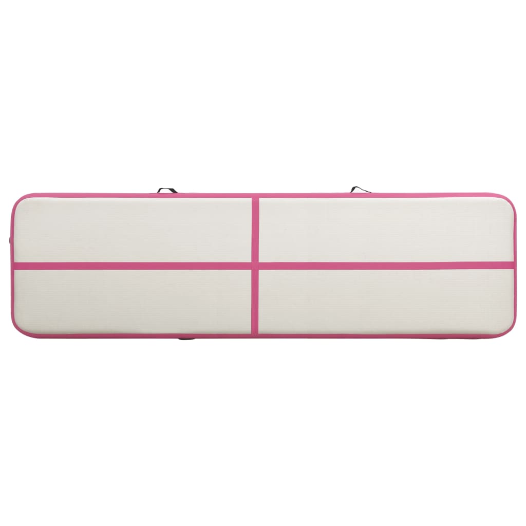 Aufblasbare Gymnastikmatte mit Pumpe 700x100x15 cm PVC Rosa