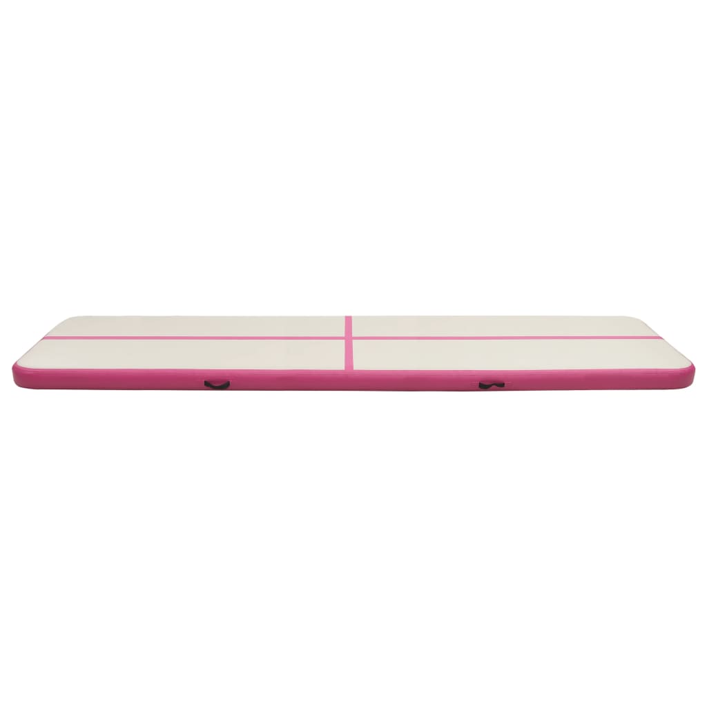 Aufblasbare Gymnastikmatte mit Pumpe 800x100x15 cm PVC Rosa