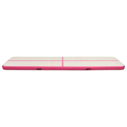 Aufblasbare Gymnastikmatte mit Pumpe 800x100x15 cm PVC Rosa