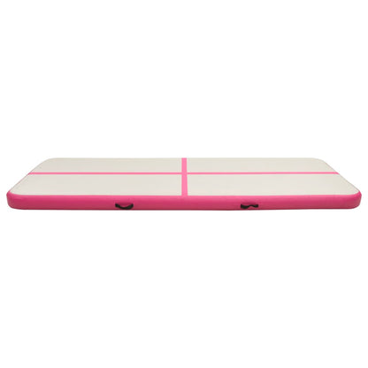 Aufblasbare Gymnastikmatte mit Pumpe 300x100x20 cm PVC Rosa