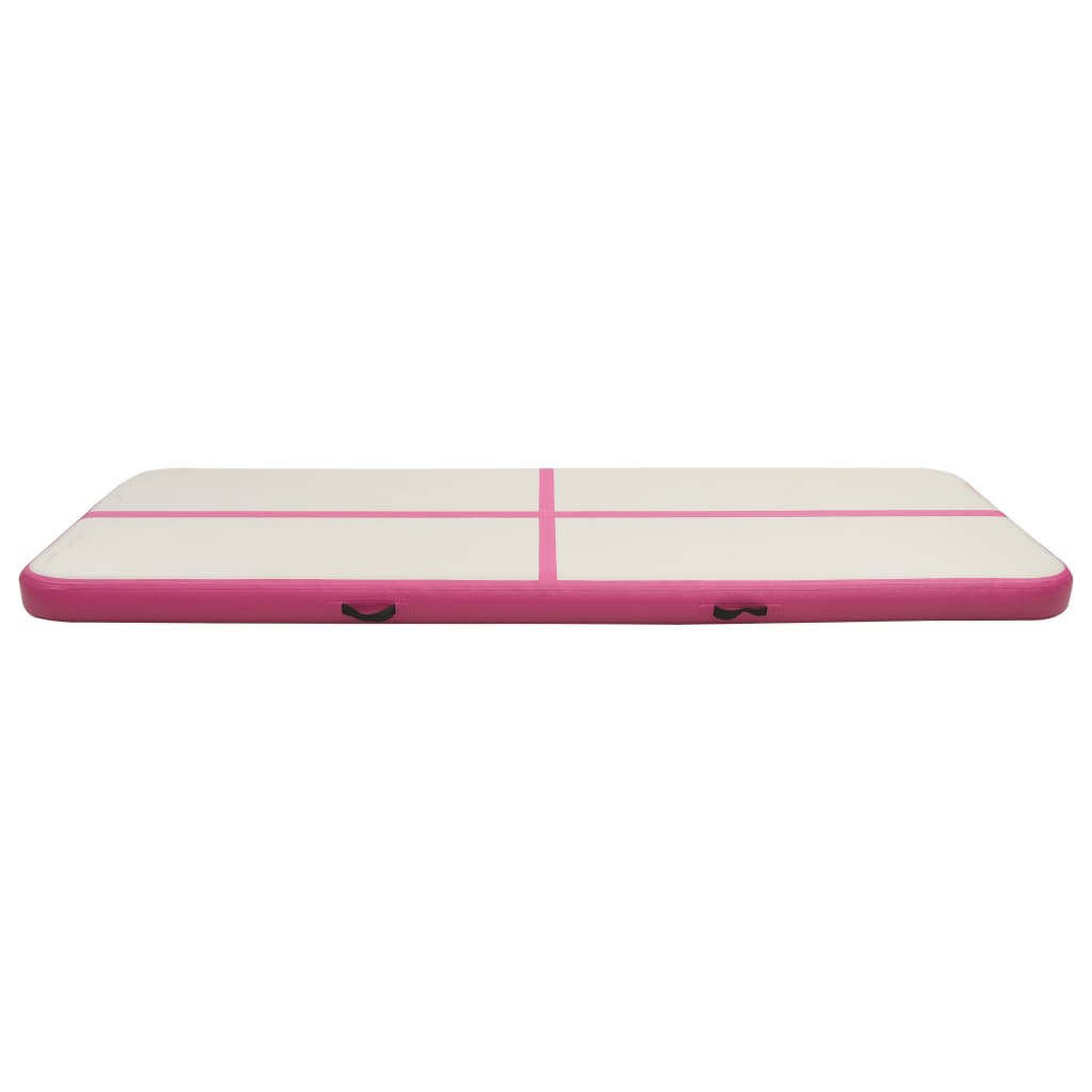 Aufblasbare Gymnastikmatte mit Pumpe 500x100x20 cm PVC Rosa