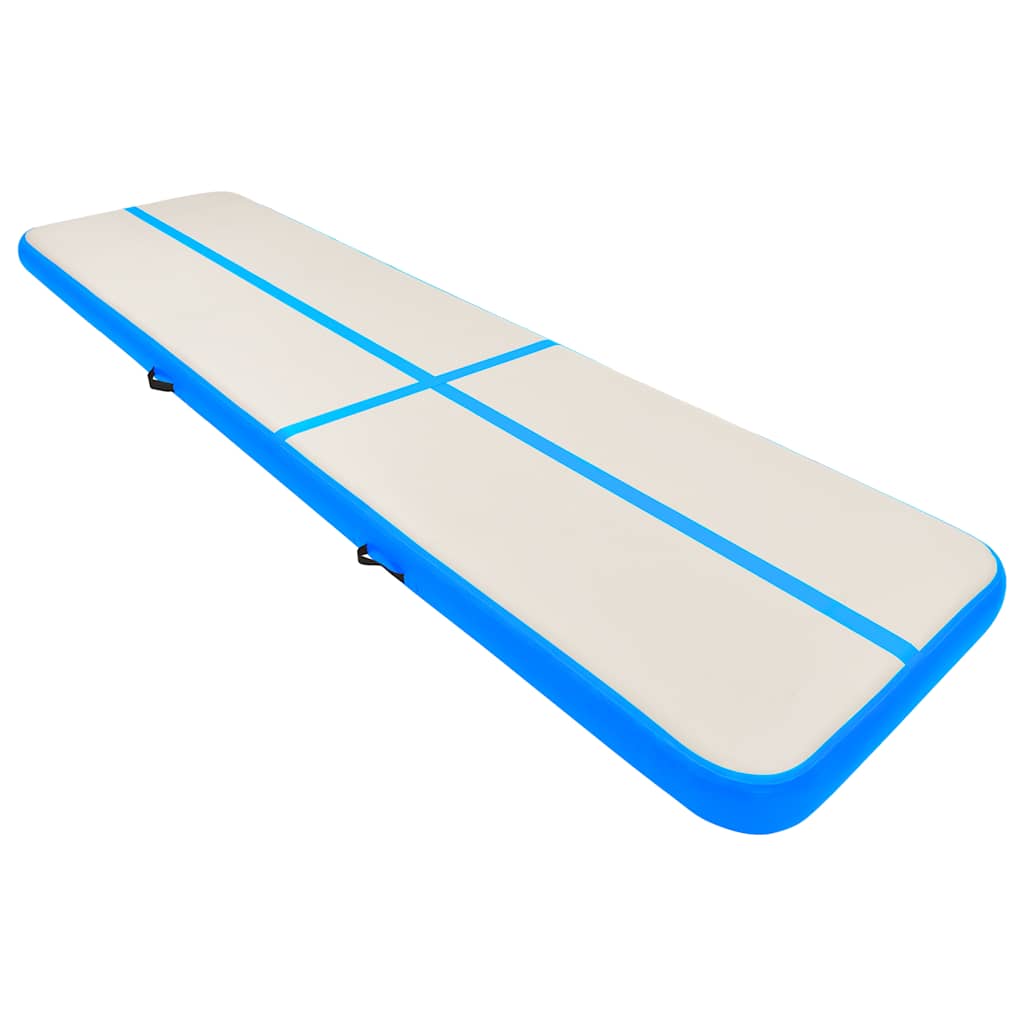 Materassino gonfiabile per ginnastica con pompa 800x100x20 cm PVC Blu