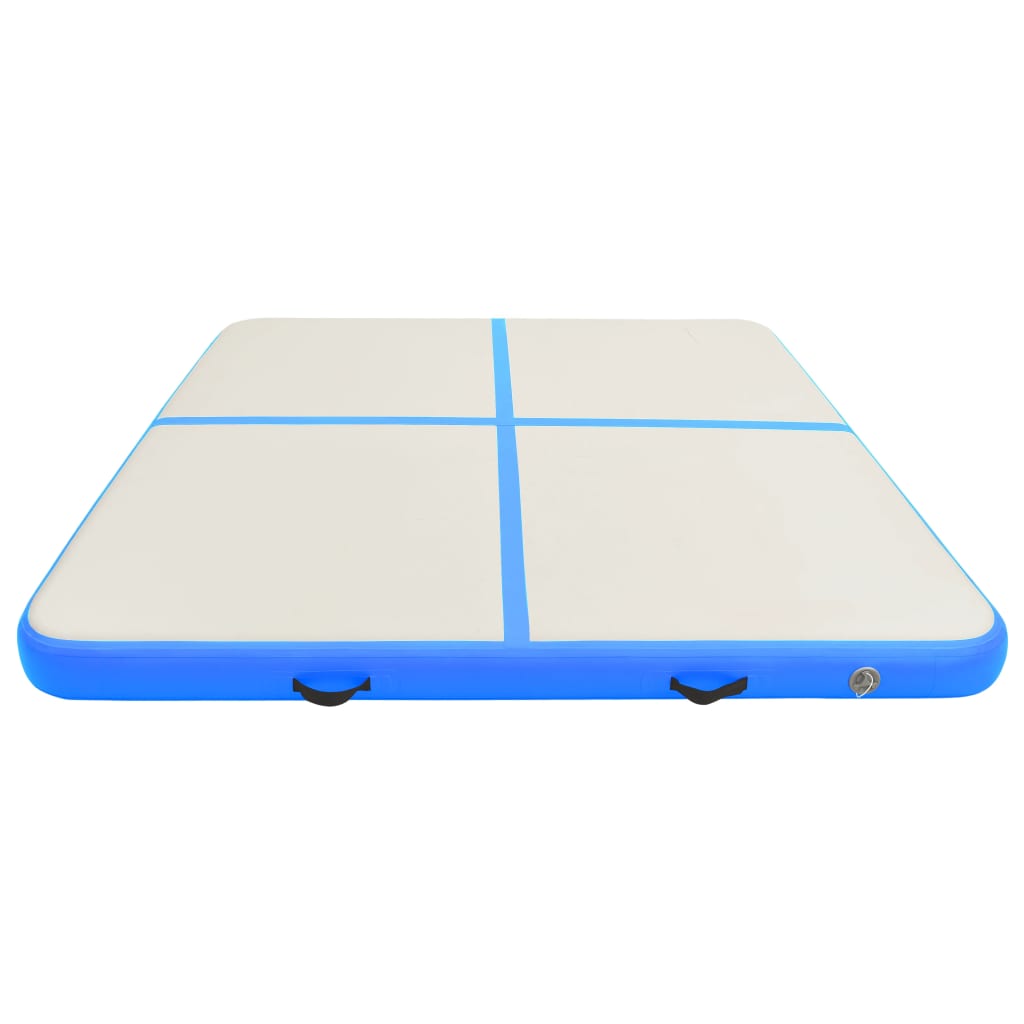 Aufblasbare Gymnastikmatte mit Pumpe 200x200x10 cm PVC Blau