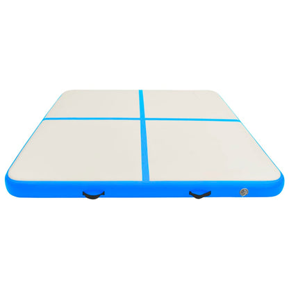 Aufblasbare Gymnastikmatte mit Pumpe 200x200x10 cm PVC Blau