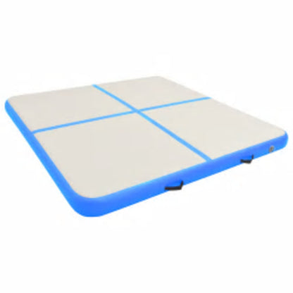 Aufblasbare Gymnastikmatte mit Pumpe 200x200x15 cm PVC Blau