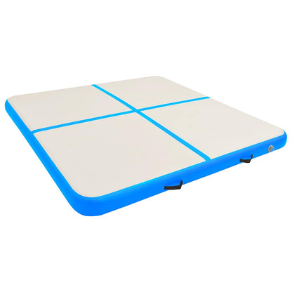 Materassino gonfiabile per ginnastica con pompa 200x200x20 cm PVC Blu