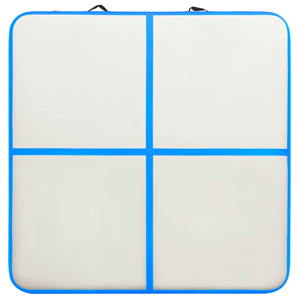 Materassino gonfiabile per ginnastica con pompa 200x200x20 cm PVC Blu