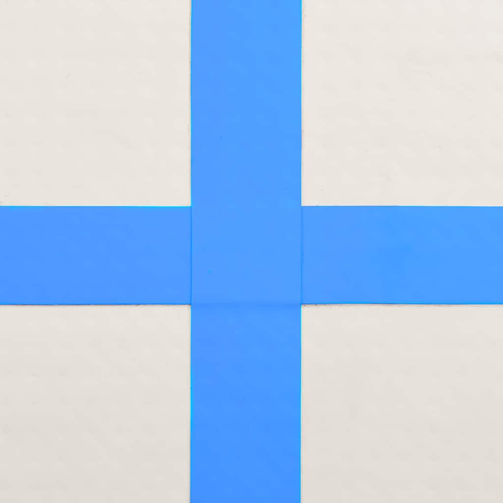 Materassino gonfiabile per ginnastica con pompa 200x200x20 cm PVC Blu