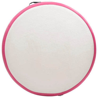 Aufblasbare Gymnastikmatte mit Pumpe 100x100x10 cm PVC Rosa