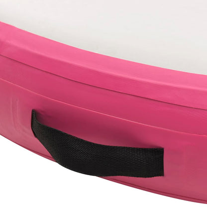 Aufblasbare Gymnastikmatte mit Pumpe 100x100x15 cm PVC Rosa