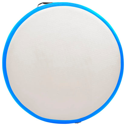 Aufblasbare Gymnastikmatte mit Pumpe 100x100x15 cm PVC Blau