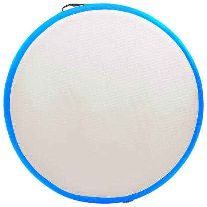 Aufblasbare Gymnastikmatte mit Pumpe 100x100x20 cm PVC Blau