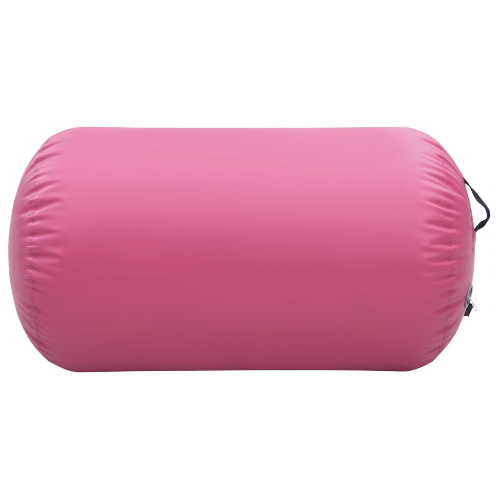 Aufblasbare Gymnastik-Rolle mit Pumpe 100x60 cm PVC Rosa