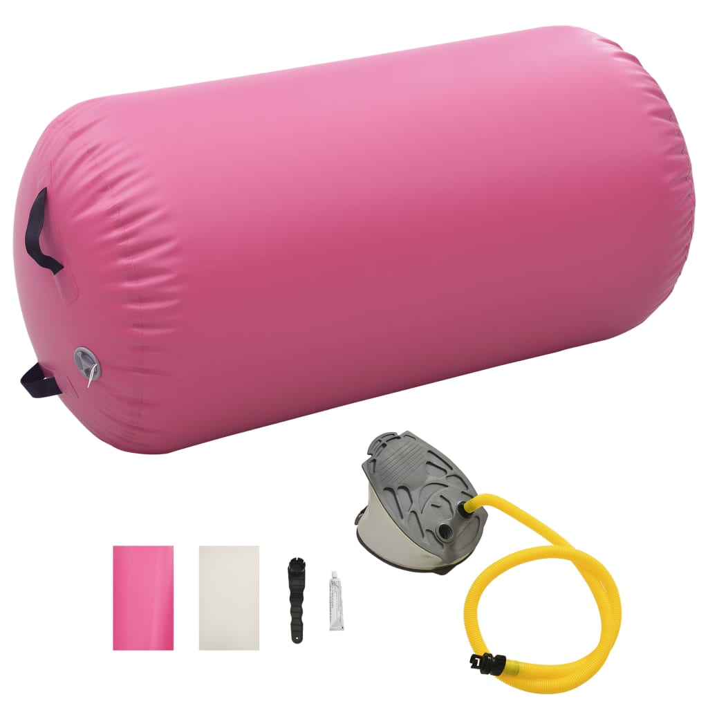 Aufblasbare Gymnastik-Rolle mit Pumpe 120x75 cm PVC Rosa