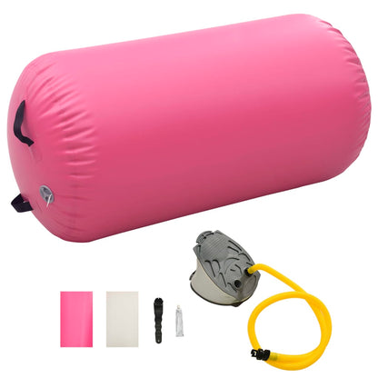 Aufblasbare Gymnastik-Rolle mit Pumpe 120x75 cm PVC Rosa