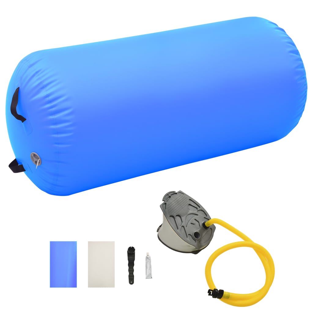 Aufblasbare Gymnastik-Rolle mit Pumpe 120x75 cm PVC Blau