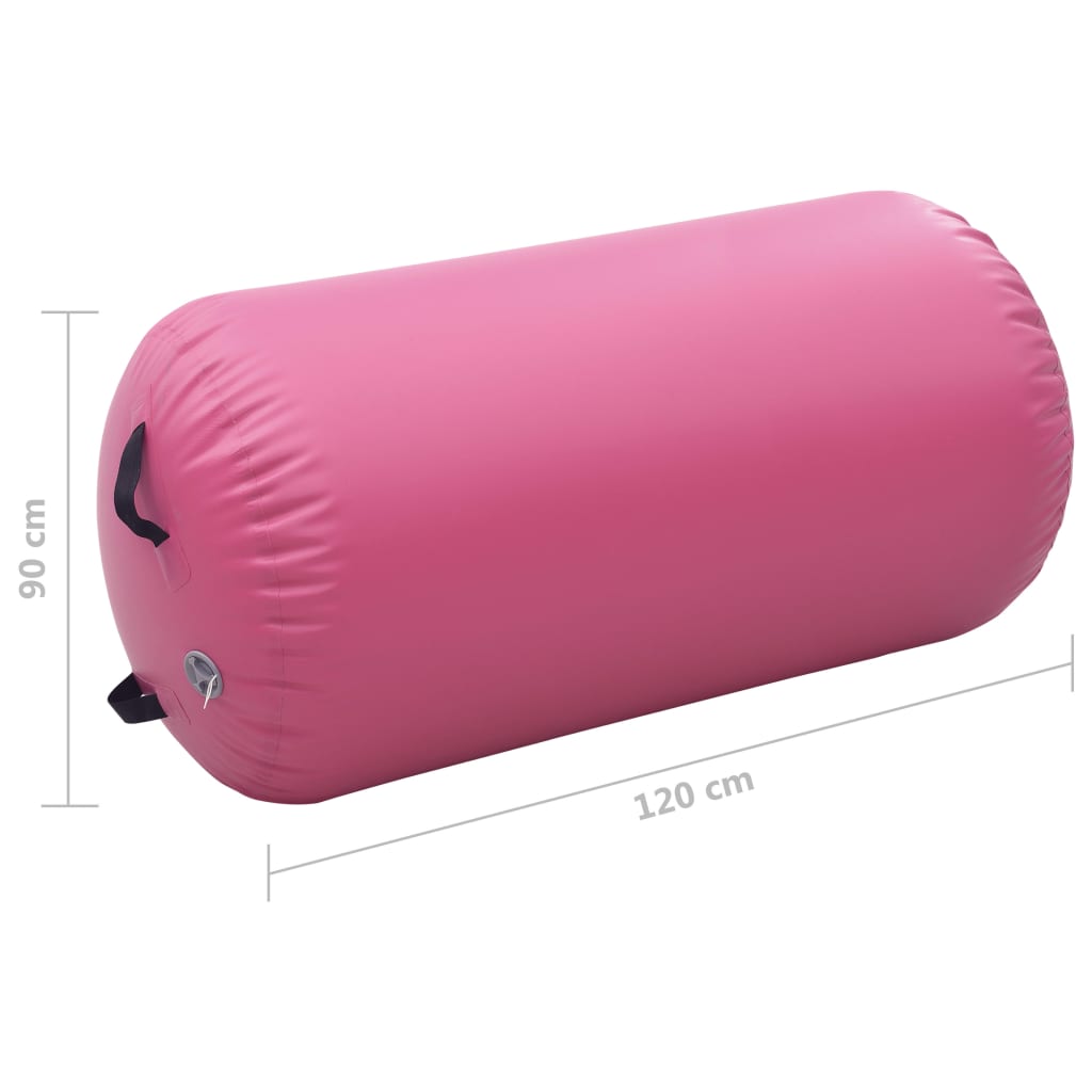 Aufblasbare Gymnastik-Rolle mit Pumpe 120x90 cm PVC Rosa