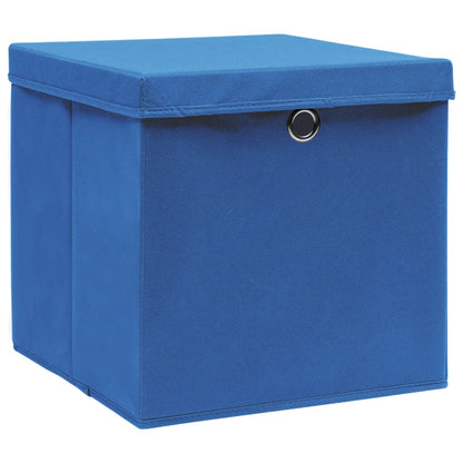 Aufbewahrungsboxen mit Deckeln 4 Stk. 28x28x28 cm Blau