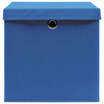 Aufbewahrungsboxen mit Deckeln 4 Stk. 28x28x28 cm Blau