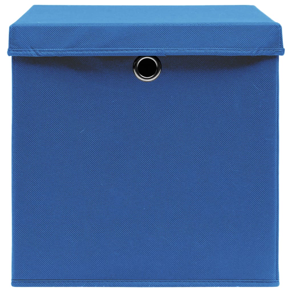 Aufbewahrungsboxen mit Deckeln 4 Stk. 28x28x28 cm Blau