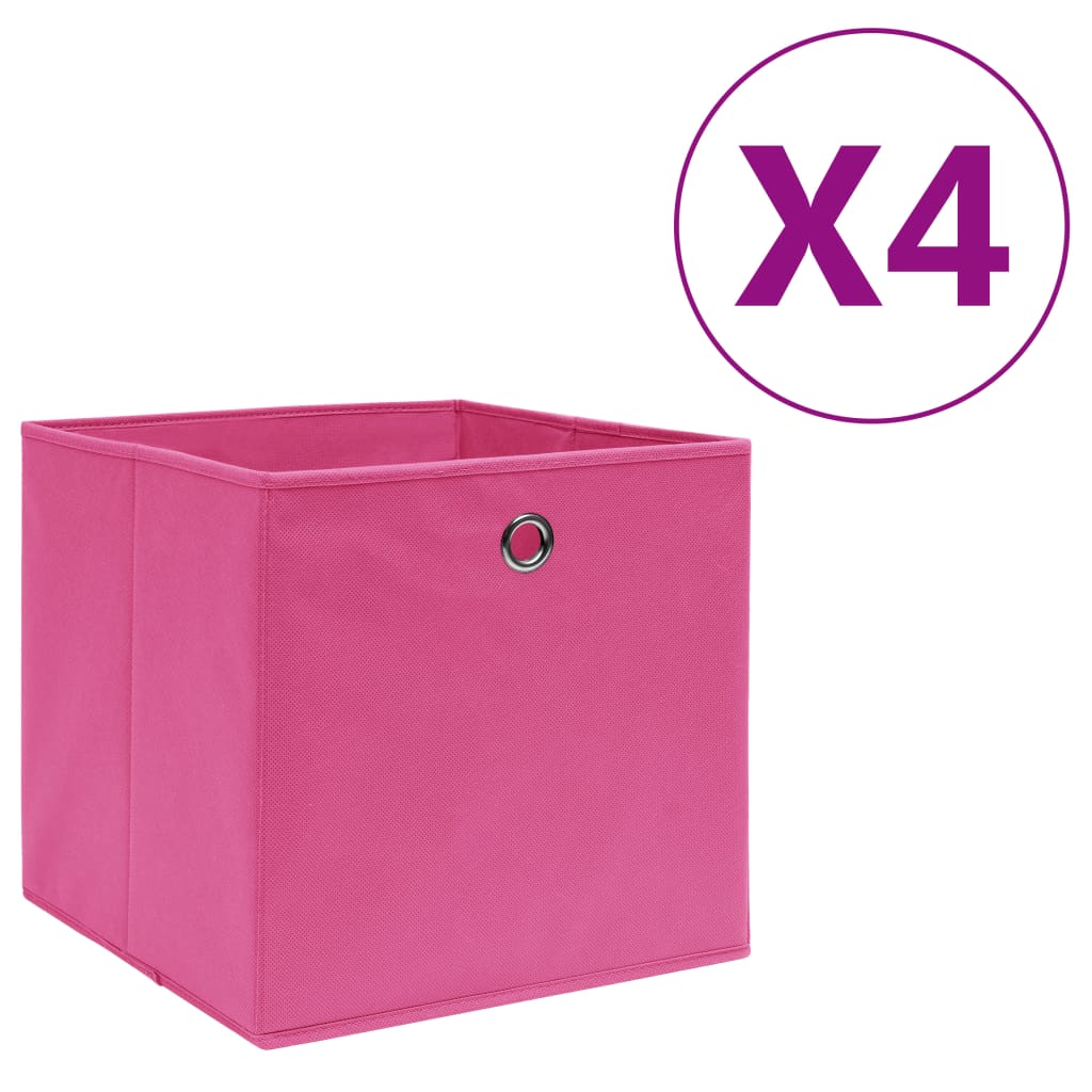 Aufbewahrungsboxen 4 Stk. Vliesstoff 28x28x28 cm Rosa