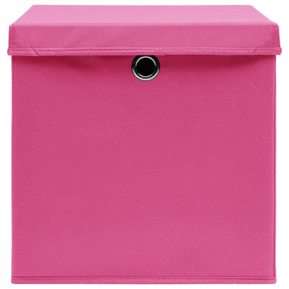 Aufbewahrungsboxen mit Deckeln 4 Stk. 28x28x28 cm Rosa