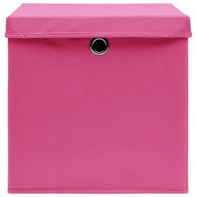 Aufbewahrungsboxen mit Deckeln 4 Stk. 28x28x28 cm Rosa