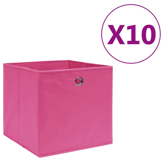 Aufbewahrungsboxen 10 Stk. Vliesstoff 28x28x28 cm Rosa