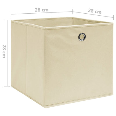 Aufbewahrungsboxen 4 Stk. Vliesstoff 28x28x28 cm Creme