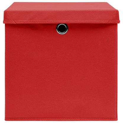 Aufbewahrungsboxen mit Deckeln 4 Stk. 28x28x28 cm Rot