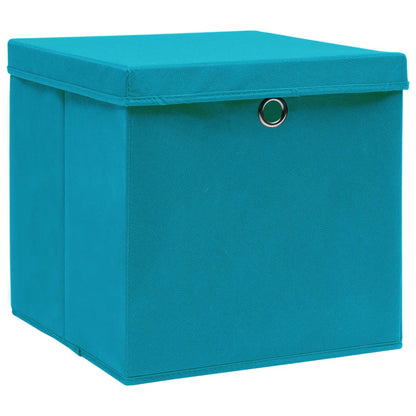 Aufbewahrungsboxen mit Deckeln 4 Stk. 28x28x28 cm Babyblau