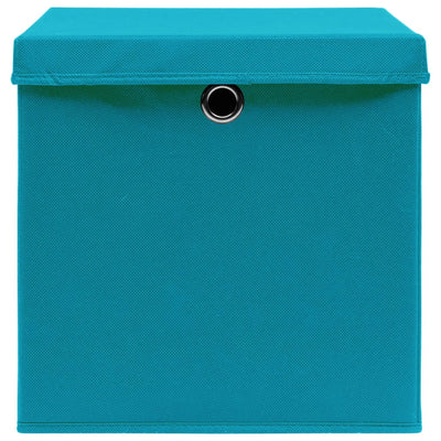 Aufbewahrungsboxen mit Deckeln 4 Stk. 28x28x28 cm Babyblau