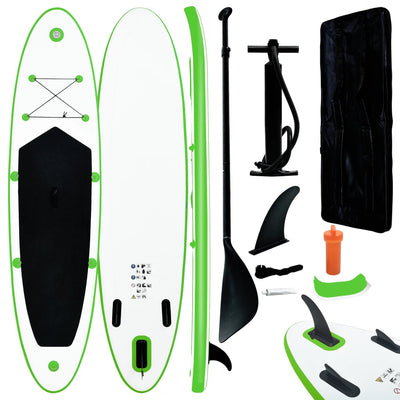 Aufblasbares Stand Up Paddle Board Set Grün und Weiß