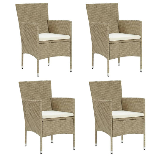 Garten-Essstühle 4 Stk. Poly Rattan Beige