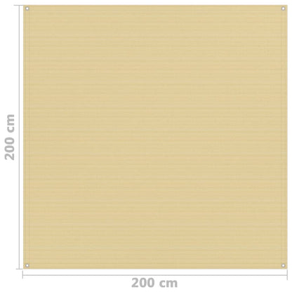 Zeltteppich 200x200 cm Beige