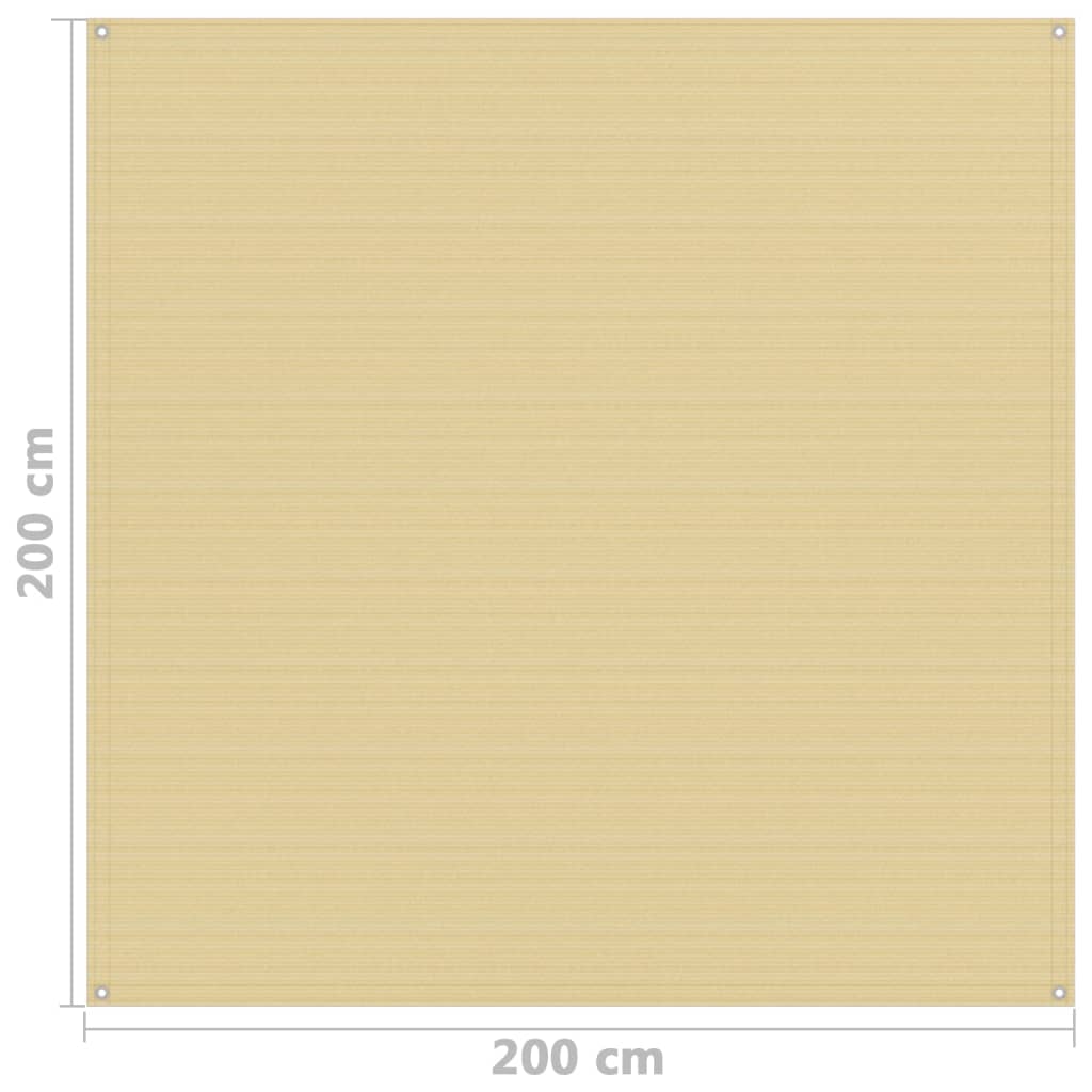 Zeltteppich 200x200 cm Beige