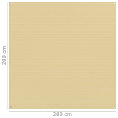 Zeltteppich 200x200 cm Beige