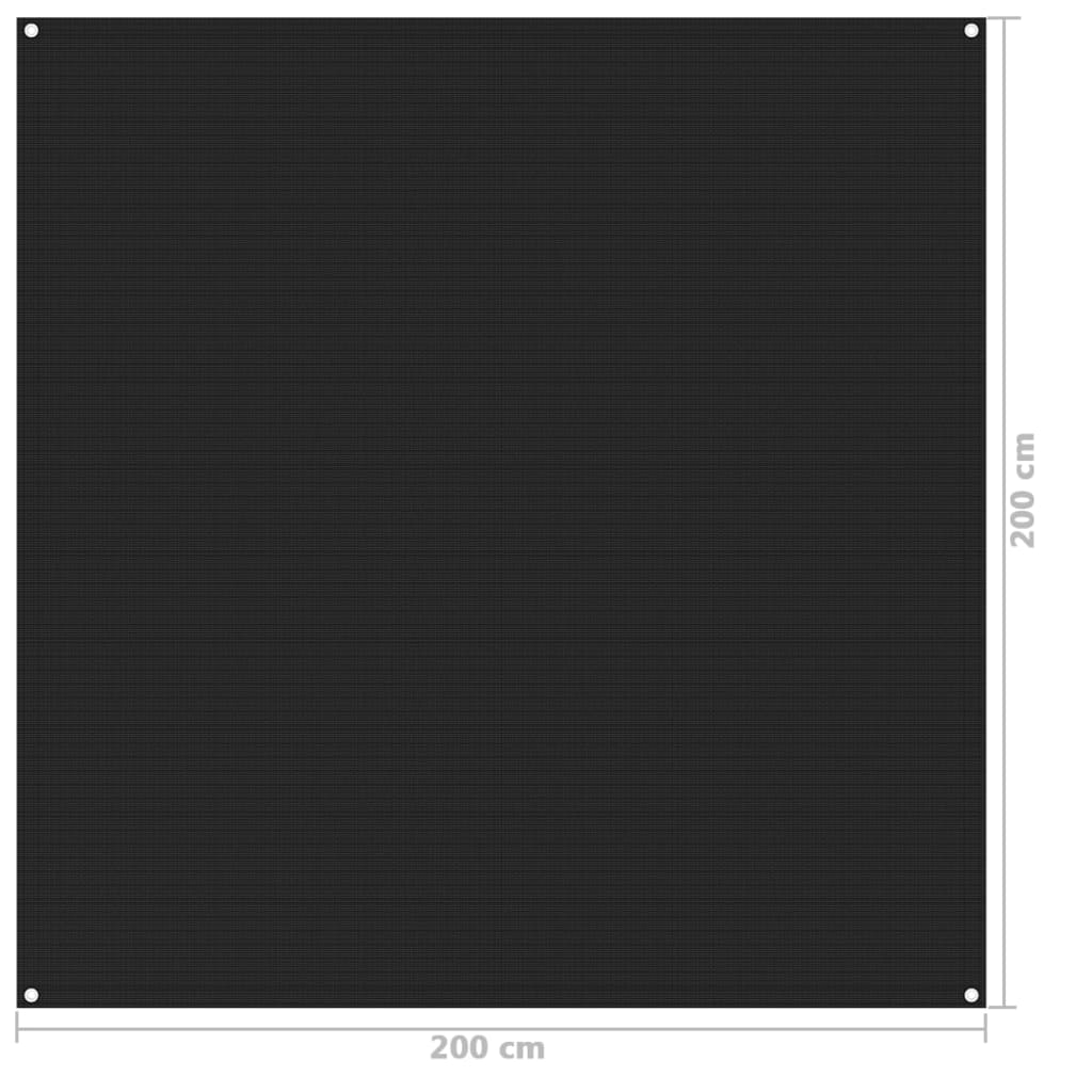 Zeltteppich 200x200 cm Schwarz