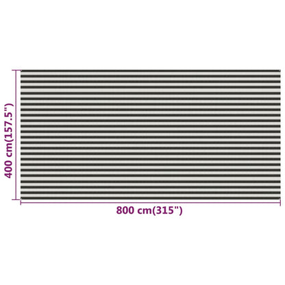 Zeltteppich Anthrazit und Weiß 400x800 cm HDPE