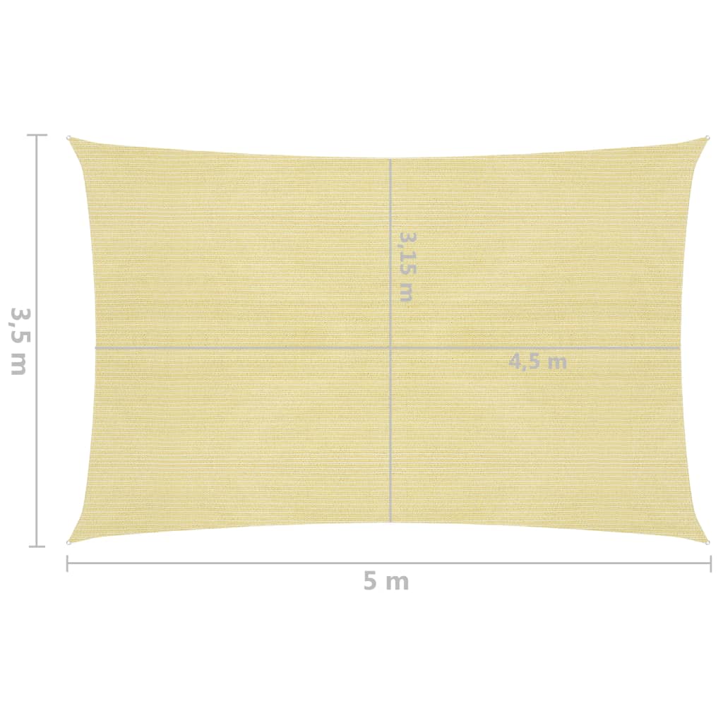 Sonnensegel 160 g/m² Beige 3,5x5 m HDPE