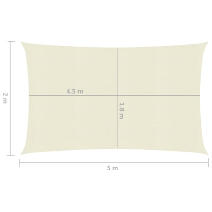 Sonnensegel 160 g/m² Creme 2x5 m HDPE