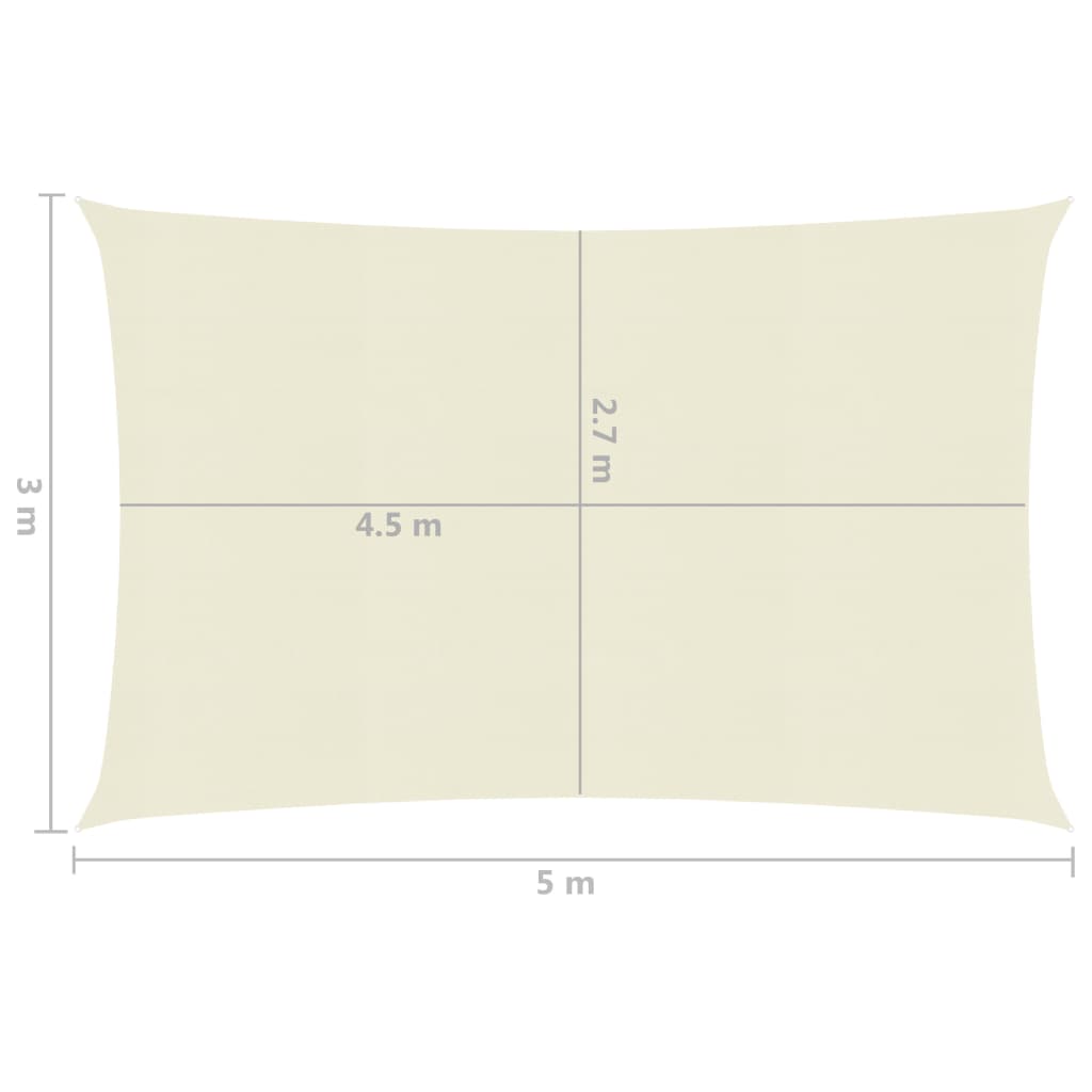 Sonnensegel 160 g/m² Creme 3x5 m HDPE