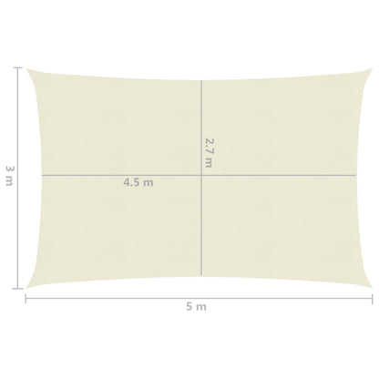 Sonnensegel 160 g/m² Creme 3x5 m HDPE