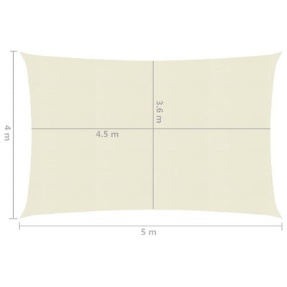 Sonnensegel 160 g/m² Creme 4x5 m HDPE